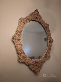 Specchio ornamentale in ceramica, vintage