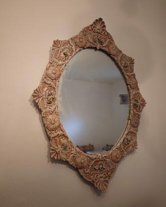 Specchio ornamentale in ceramica, vintage