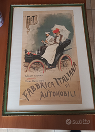 Manifesto con cornice Fiat 1899 Carpanetto