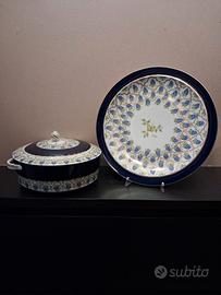 Scatola c/coperchio e piatto Limoges