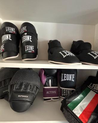 Kit Kickboxing LEONE + OUTSHOCK + Paratibia