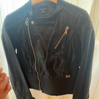 Giubotto in vera pelle nera