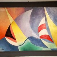 OSVALDO PERUZZI - Olio su cartone FUTURISTA