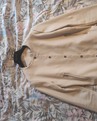 Giacca in pelle panna - Mango