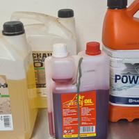 Oli e carburante per sega a motore 