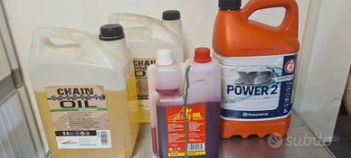 Oli e carburante per sega a motore 