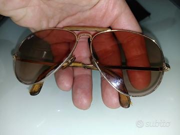 Ray-Ban Aviator Vintage Pelle Marrone occhiali
