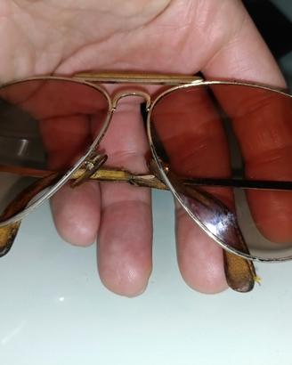 Ray-Ban Aviator Vintage Pelle Marrone occhiali
