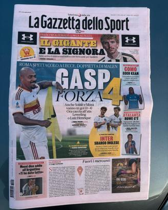 Giornale Calcio il Gazzetta Dello Sport Lecce Roma