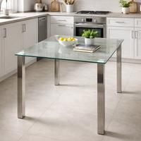 Tavolo acciaio vetro