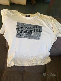 NYC Industry T-shirt uomo bianca girocollo