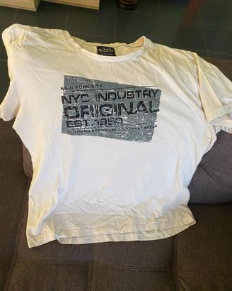 NYC Industry T-shirt uomo bianca girocollo