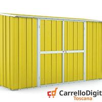 Casetta in lamiera per esterno 307x100cm giallo