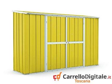 Casetta in lamiera per esterno 307x100cm giallo