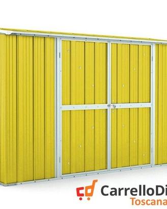 Casetta in lamiera per esterno 307x100cm giallo