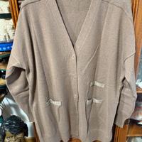 ALTEX cachemire Cardigan marrone chiaro tg 48