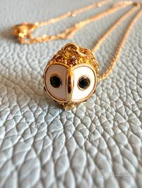 Collana gufo Kate Spade oro e bianco