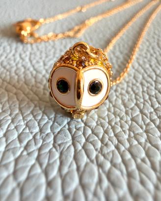 Collana gufo Kate Spade oro e bianco