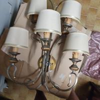 Elegante applique in ferro battuto a 5 bracci