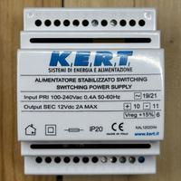 Alimentatore stabilizzato KERT 12V DC 2A barra DIN