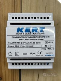 Alimentatore stabilizzato KERT 12V DC 2A barra DIN
