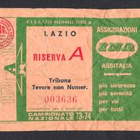 biglietto campionato riserva A 1973-74 LAZIO