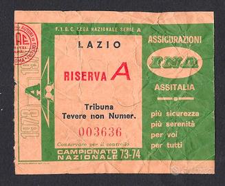 biglietto campionato riserva A 1973-74 LAZIO