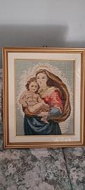 quadro ricamato a mezzo punto 