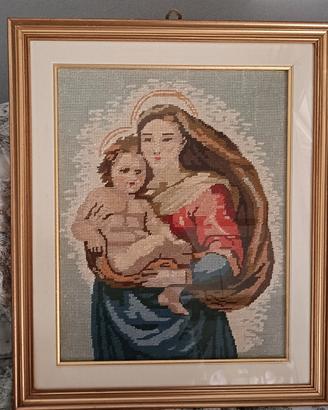 quadro ricamato a mezzo punto 