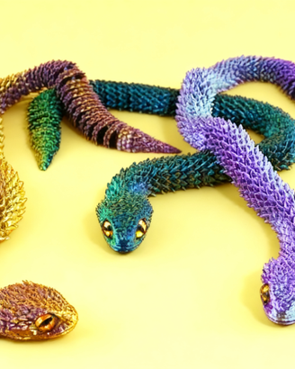 Serpente flessibile,  stampa 3D multicolori