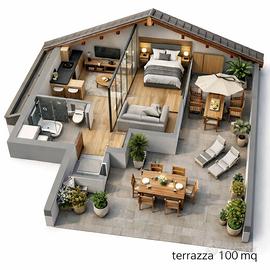 ATTICO CON UN TERRAZZO DI 100MQ - Posto Auto