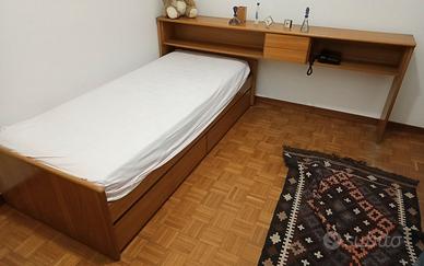 letto con cassetti, testata, materasso