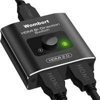 Switch 4K60Hz Wombort Alluminio HDMI Splitter 1 U