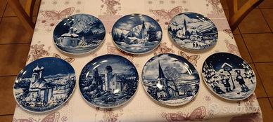 7 piatti in fine ceramica bavarese