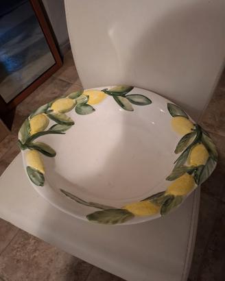 Vaso portafrutta dipinto a mano