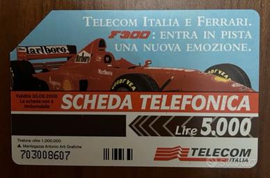 Schede telefoniche Lira usate Ferrari e Sci