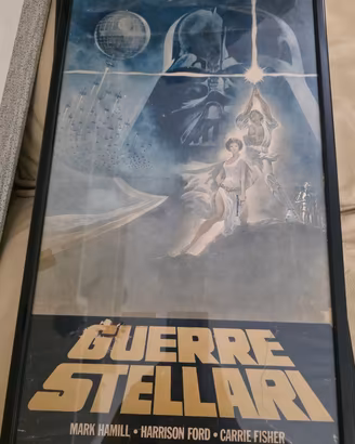 Locandina GUERRE STELLARI 1a ed. 1977 incorniciata