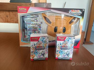 2 bundle e collezione Eevee evoluzioni prismatiche