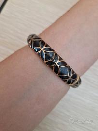 Bracciale Luca Barra rigido dorato con dettagli
