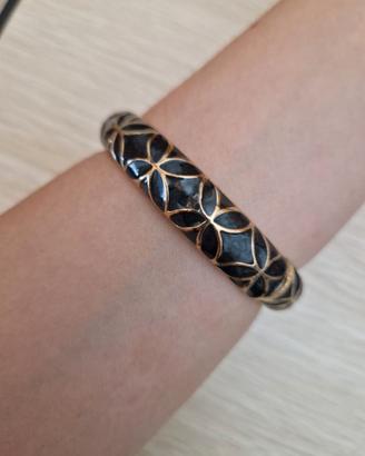 Bracciale Luca Barra rigido dorato con dettagli