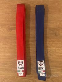 Cinture karate kumite Itaki rosso blu taglia 6