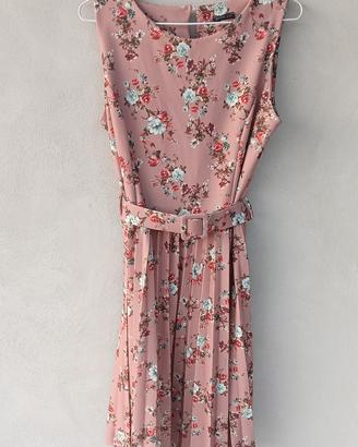 Abito medio donna Nune Lie, tg M, rosa floreale 