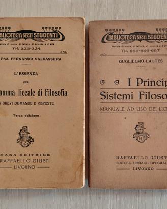 2 Libri Filosofia Giusti Livorno (1926-1937)