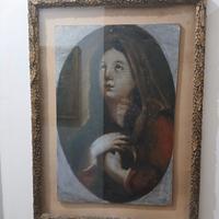 Dipinto ad olio antico Madonna orante 