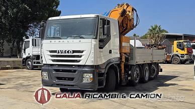 Iveco Stralis 480 4 assi cassone fisso + gru Effer