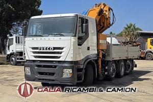 Iveco Stralis 480 4 assi cassone fisso + gru Effer
