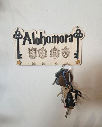 Appendichiavi “Alohomora” in legno – Harry Potter