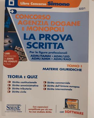 libro AGENZIA DOGANE E MONOPOLI Simone