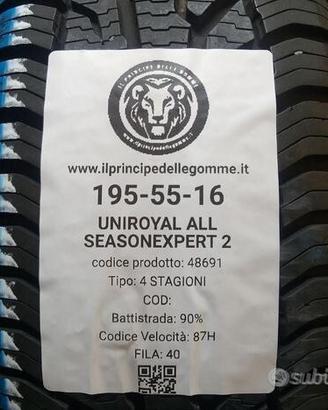2 gomme 195 55 16 uniroyal a48691