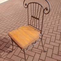 Set 6 sedie in ferro battuto e legno